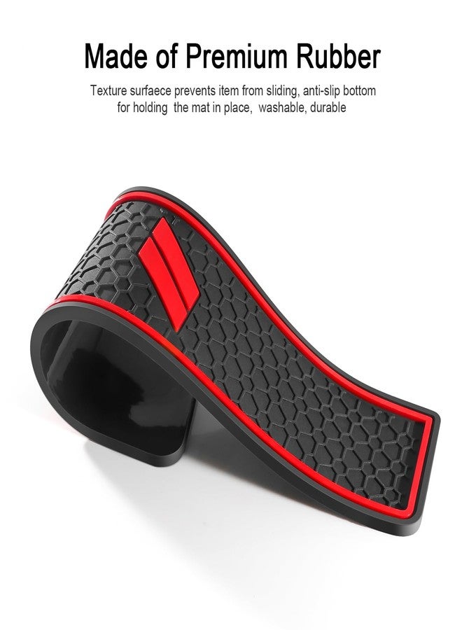 REMOCH Cup Holder Inserts for Dodge Durango Accessories 2021 2022 2023 2024 2025 2026 Center Console Mat Custom Fit Silicone Cup Liners Pads Interior Decoration (5pcs/Set, Red) - Image 4